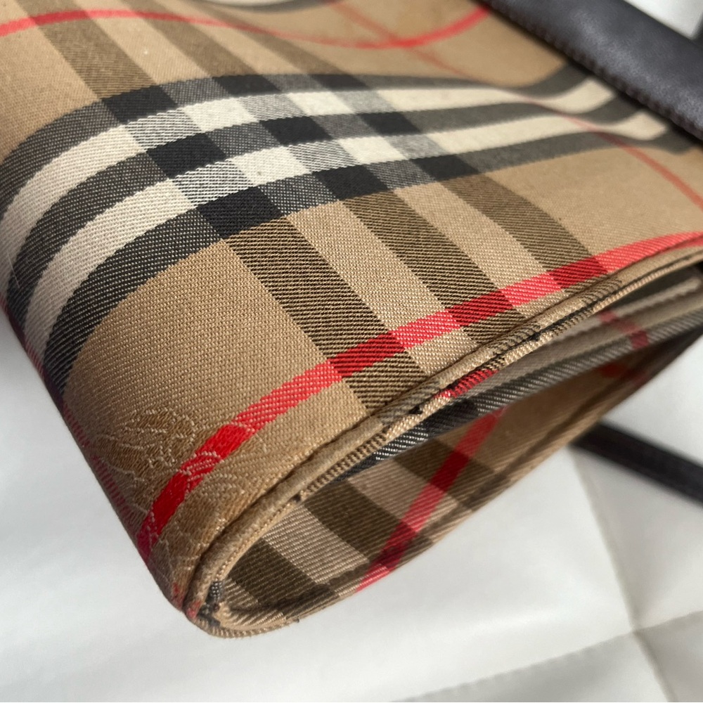 Vintage 1990s Burberry Canvas Shoulder Bag 💕 COA pictured - strap off one side - Picture 9 of 14